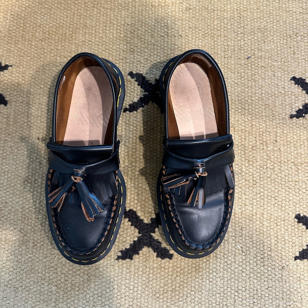 Dr. Martens Black Leather Tassel Loafers